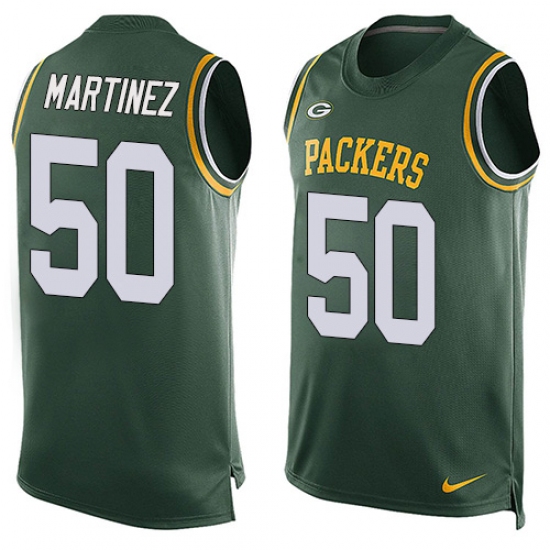 Men's Nike Green Bay Packers #50 Blake Martinez Limited Green Player Name & Number Tank Top NFL Jersey - Ujersey