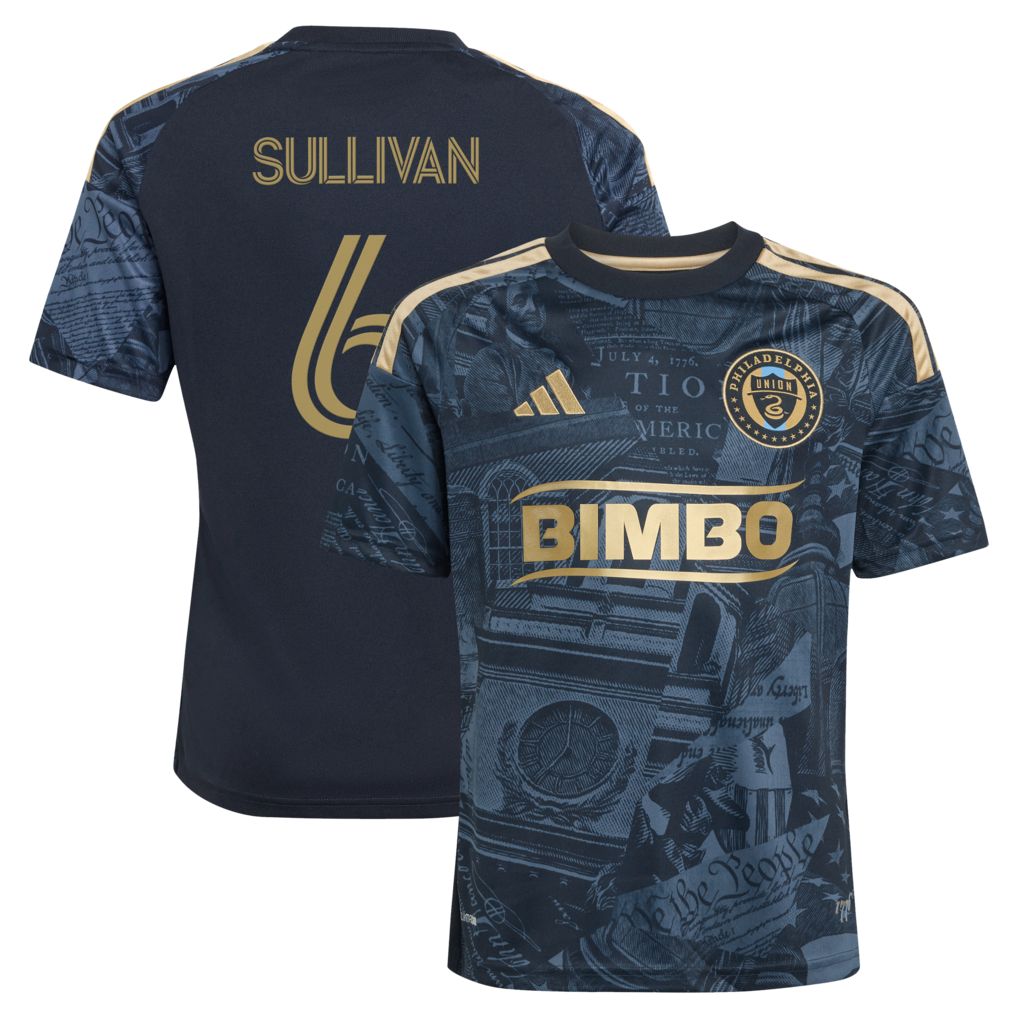 Youth Philadelphia Union Cavan Sullivan adidas Navy 2026 1776 Kit Replica Jersey - Ujersey