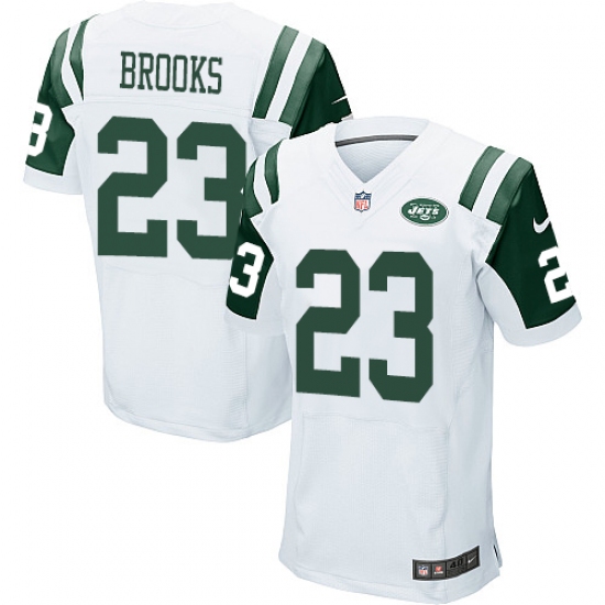 Men's Nike New York Jets #23 Terrence Brooks Elite White NFL Jersey - Ujersey
