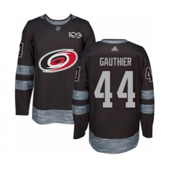 Men's Carolina Hurricanes #44 Julien Gauthier Authentic Black 1917-2017 100th Anniversary Hockey Jersey - Ujersey