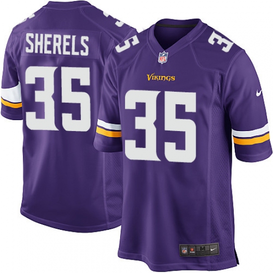 Men's Nike Minnesota Vikings #35 Marcus Sherels Game Purple Team Color NFL Jersey - Ujersey