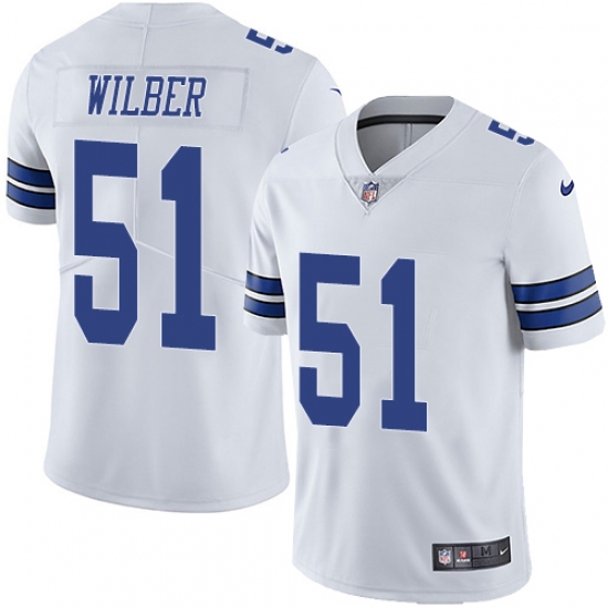 Youth Nike Dallas Cowboys #51 Kyle Wilber White Vapor Untouchable Limited Player NFL Jersey - Ujersey