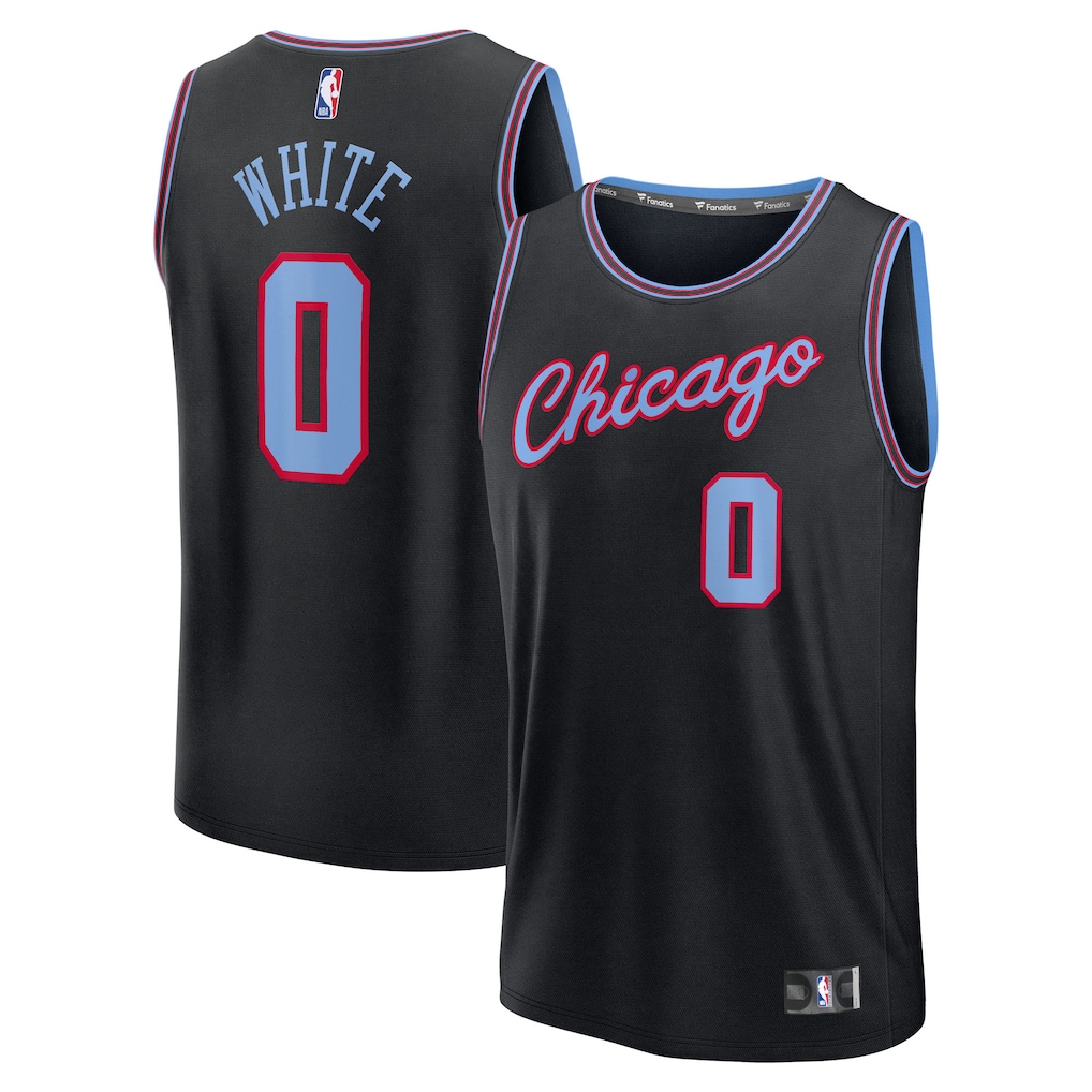 Youth Chicago Bulls Coby White Fanatics Black 2025/26 City Edition Fastbreak Jersey - Ujersey