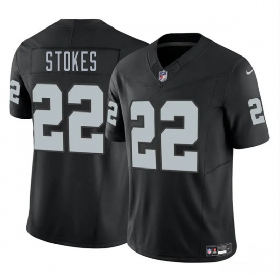 Men's Las Vegas Raiders #22 Eric Stokes Black 2025 F.U.S.E. Vapor Football Stitched Jersey - Ujersey
