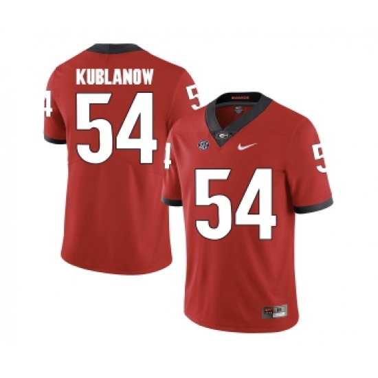 Georgia Bulldogs 54 Brandon Kublanow Red College Football Jersey - Ujersey