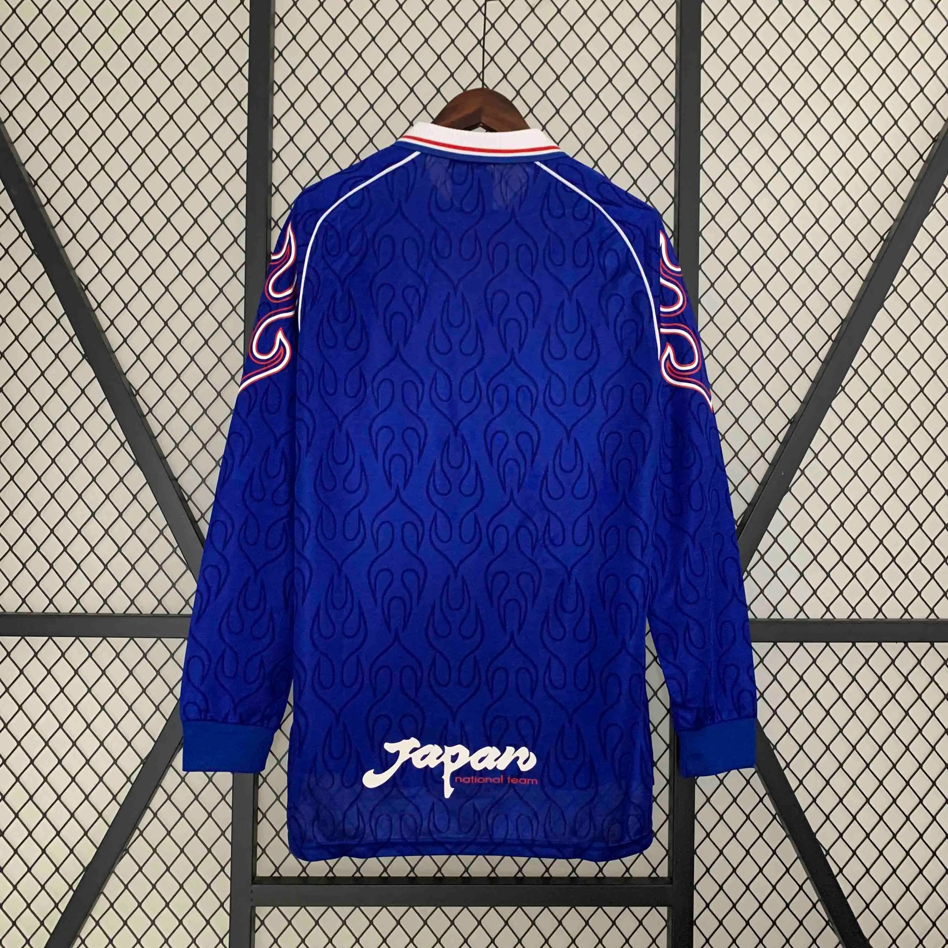 Japan Retro Soccer Jersey Home Custom Long Sleeve Shirt 1998 - ujerseystore