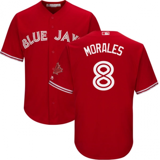 Youth Majestic Toronto Blue Jays #8 Kendrys Morales Authentic Scarlet Alternate MLB Jersey - Ujersey