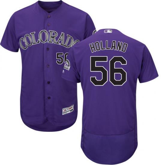 Men's Majestic Colorado Rockies #56 Greg Holland Purple Flexbase Authentic Collection MLB Jersey - Ujersey