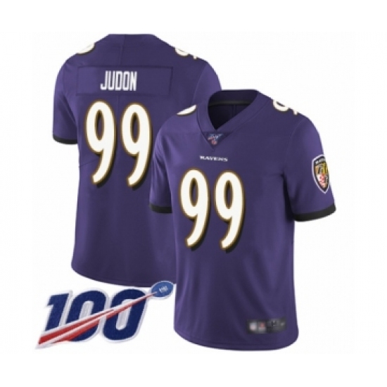 Men's Baltimore Ravens #99 Matt Judon Purple Team Color Vapor Untouchable Limited Player 100th Season Football Jersey - Ujersey