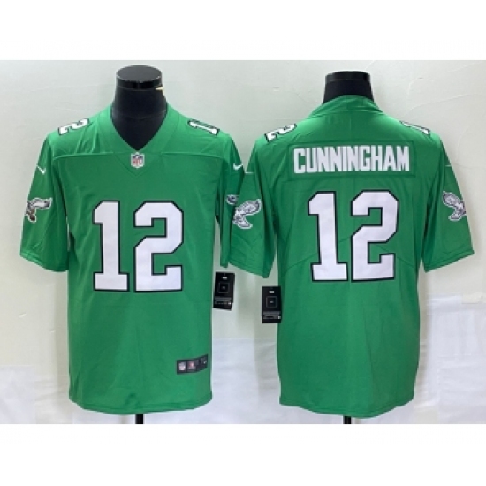 Men's Nike Philadelphia Eagles #12 Randall Cunningham Green 2023 Vapor Limited Throwback Jersey - Ujersey