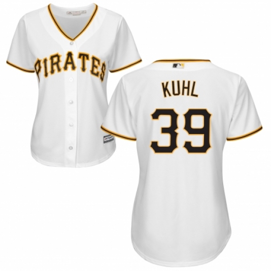 Women's Majestic Pittsburgh Pirates #39 Chad Kuhl Authentic White Home Cool Base MLB Jersey - Ujersey