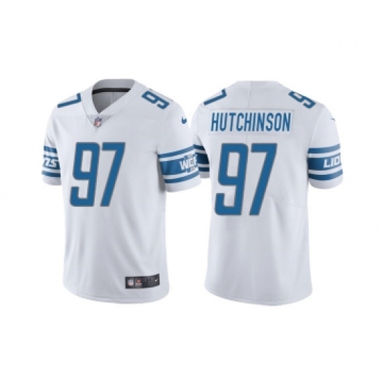 Men's Detroit Lions #97 Aidan Hutchinson White Vapor Untouchable Limited Stitched Jersey - Ujersey