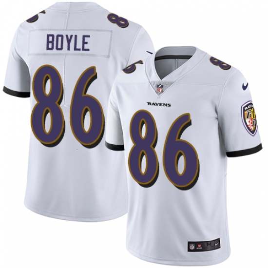 Youth Nike Baltimore Ravens #86 Nick Boyle White Vapor Untouchable Limited Player NFL Jersey - Ujersey