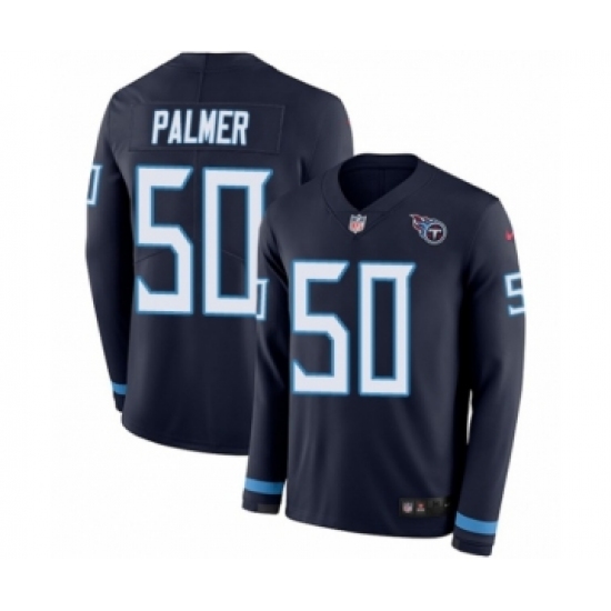 Men's Nike Tennessee Titans #50 Nate Palmer Limited Navy Blue Therma Long Sleeve NFL Jersey - Ujersey