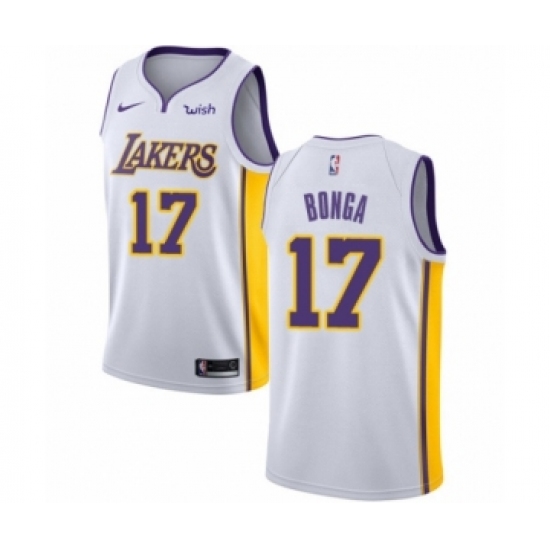 Men's Los Angeles Lakers #17 Isaac Bonga Authentic White Basketball Jersey - Association Edition - Ujersey