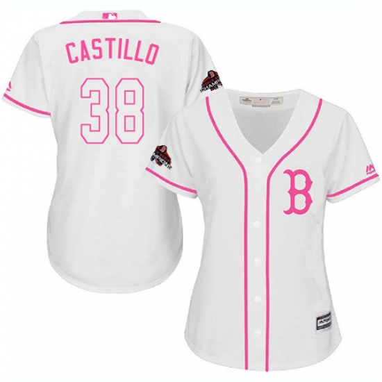 Women's Majestic Boston Red Sox #38 Rusney Castillo Authentic White Fashion 2018 World Series Champions MLB Jersey - Ujersey