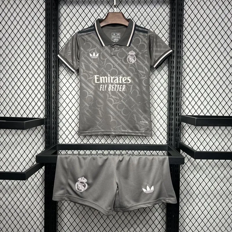 Real Madrid Soccer Jersey Third Away Kids Kit Jersey+Shorts 2024/25 - Ujersey NHL