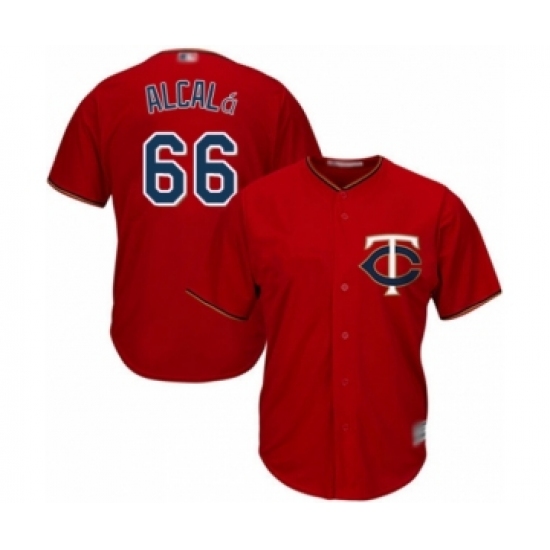 Youth Minnesota Twins #66 Jorge Alcala Authentic Scarlet Alternate Cool Base Baseball Player Jersey