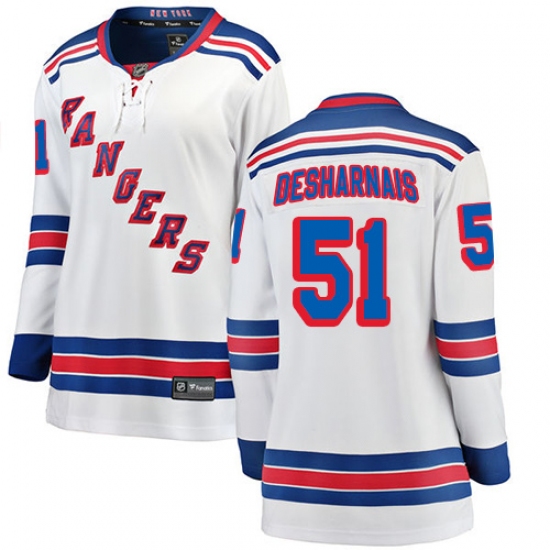 Women's New York Rangers #51 David Desharnais Fanatics Branded White Away Breakaway NHL Jersey - Ujersey
