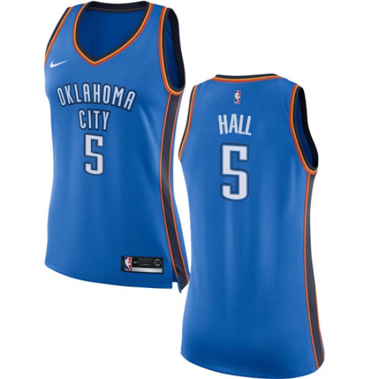 Women's Nike Oklahoma City Thunder #5 Devon Hall Swingman Royal Blue NBA Jersey - Icon Edition - Ujersey