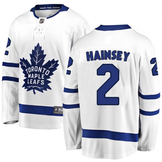 Youth Toronto Maple Leafs #2 Ron Hainsey Fanatics Branded White Away Breakaway NHL Jersey - Ujersey
