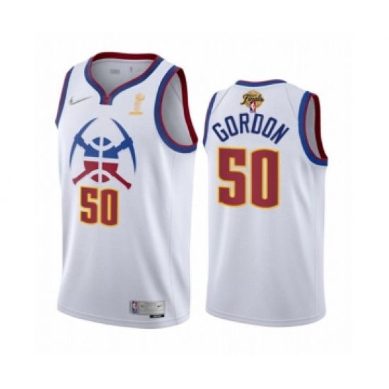 Men's Denver Nuggets #50 Aaron Gordon White 2023 Finals Earned Edition Stitched Basketball Jersey - Ujersey