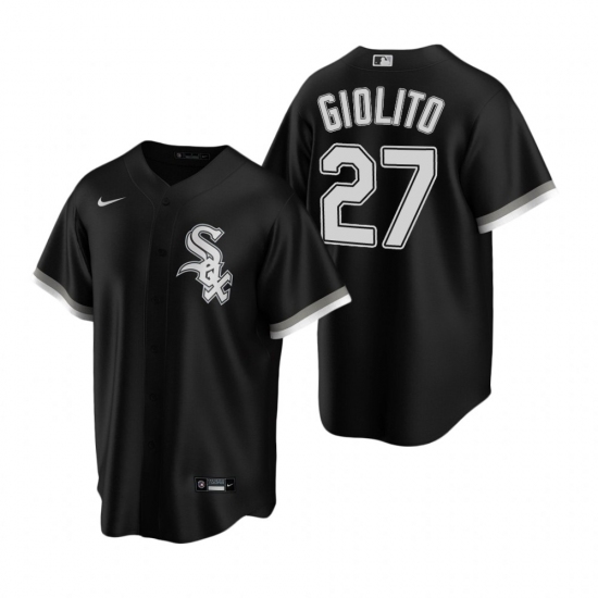 Men's Nike Chicago White Sox #27 Lucas Giolito Black Alternate Stitched Baseball Jersey - Ujersey