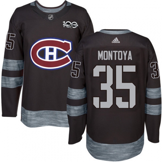 Men's Adidas Montreal Canadiens #35 Al Montoya Premier Black 1917-2017 100th Anniversary NHL Jersey - Ujersey
