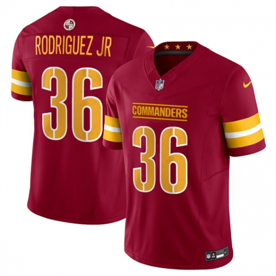 Men's Washington Commanders #36 Chris Rodriguez Jr Burgundy 2025 Draft F.U.S.E. Vapor Limited Football Stitched Jersey - Ujersey