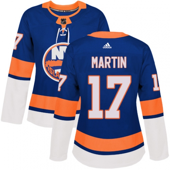 Women's Adidas New York Islanders #17 Matt Martin Premier Royal Blue Home NHL Jersey - Ujersey