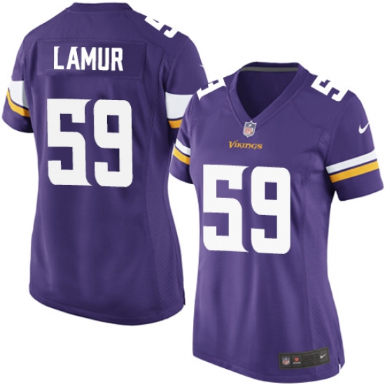 Women's Nike Minnesota Vikings #59 Emmanuel Lamur Game Purple Team Color NFL Jersey - Ujersey