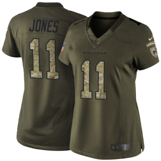 Women's Nike Atlanta Falcons #11 Julio Jones Elite Green Salute to Service NFL Jersey - Ujersey
