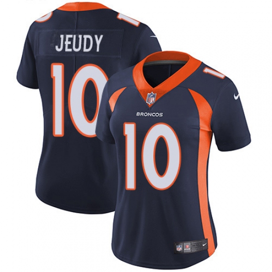 Women's Denver Broncos #10 Jerry Jeudy Navy Blue Alternate Stitched Vapor Untouchable Limited Jersey - Ujersey