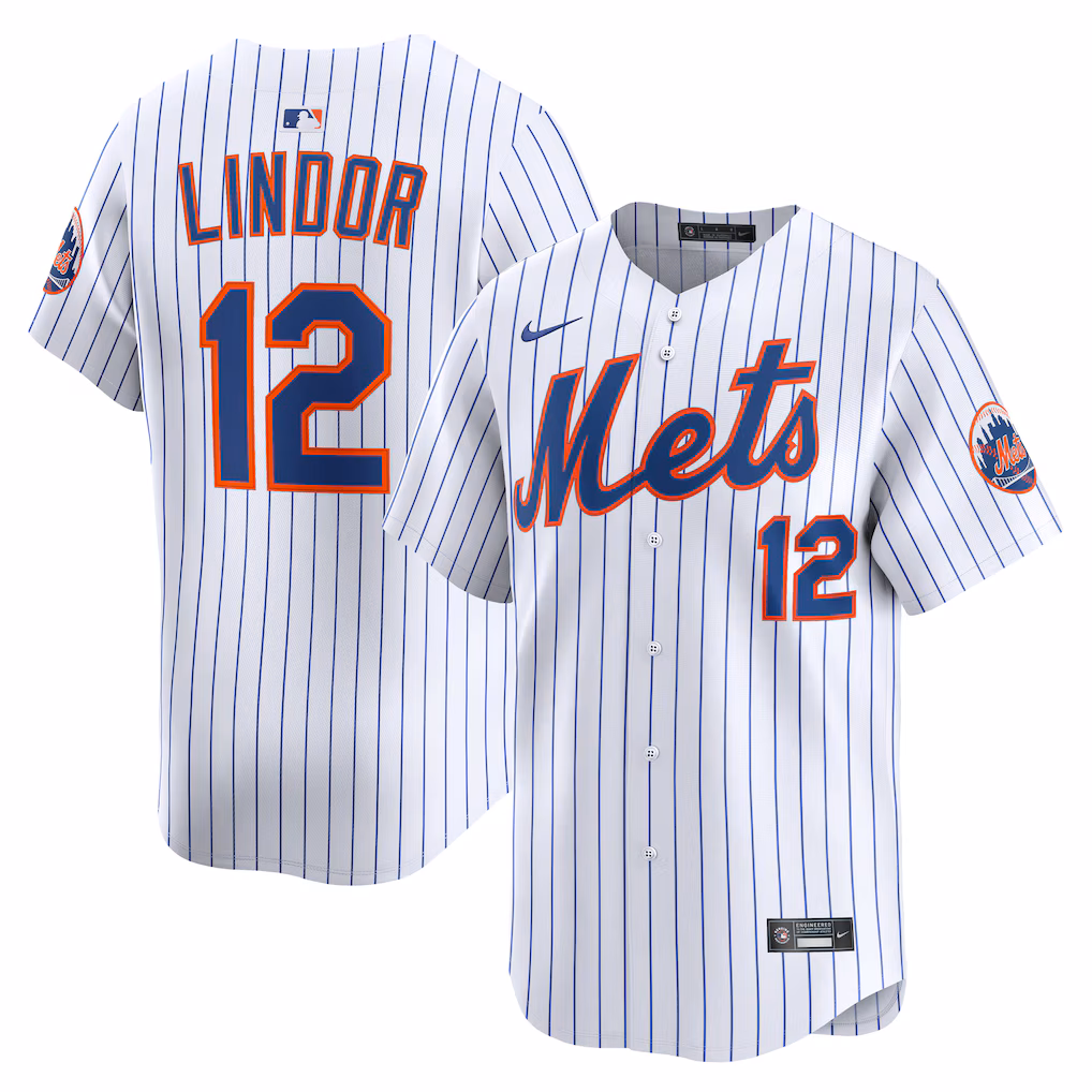 Men's New York Mets Francisco Lindor Nike White Home Limited Jersey - ujerseystore