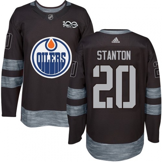 Men's Adidas Edmonton Oilers #20 Ryan Stanton Authentic Black 1917-2017 100th Anniversary NHL Jersey - Ujersey