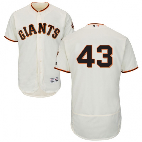 Men's Majestic San Francisco Giants #43 Dave Dravecky Cream Home Flex Base Authentic Collection MLB Jersey - Ujersey