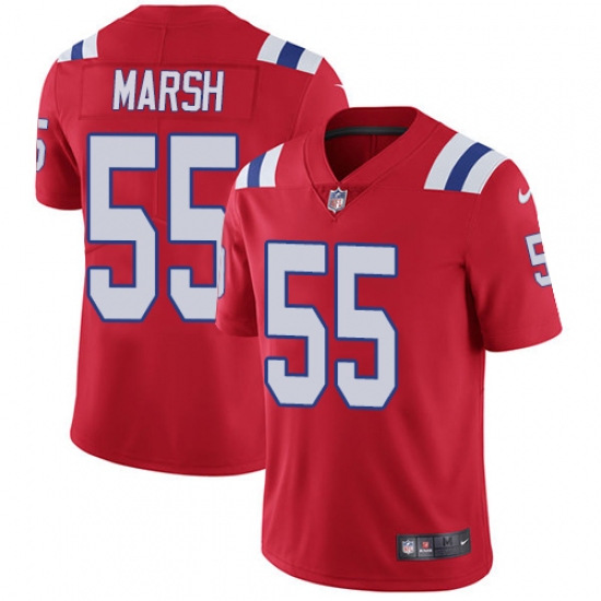 Men's Nike New England Patriots #55 Cassius Marsh Red Alternate Vapor Untouchable Limited Player NFL Jersey - Ujersey