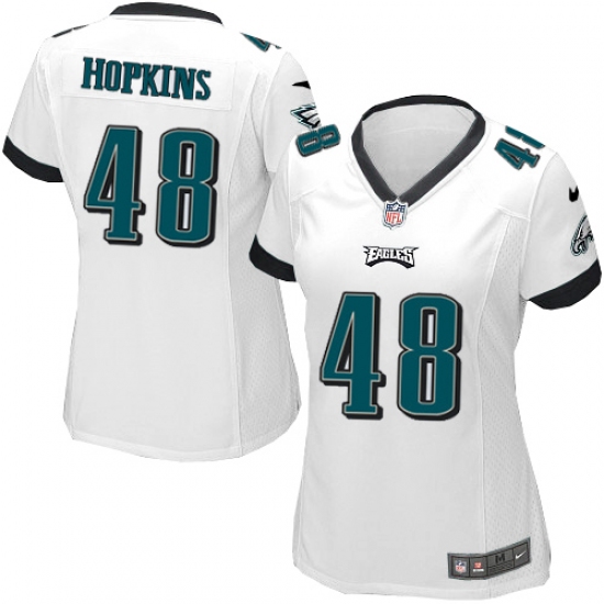Women's Nike Philadelphia Eagles #48 Wes Hopkins Game White NFL Jersey - Ujersey