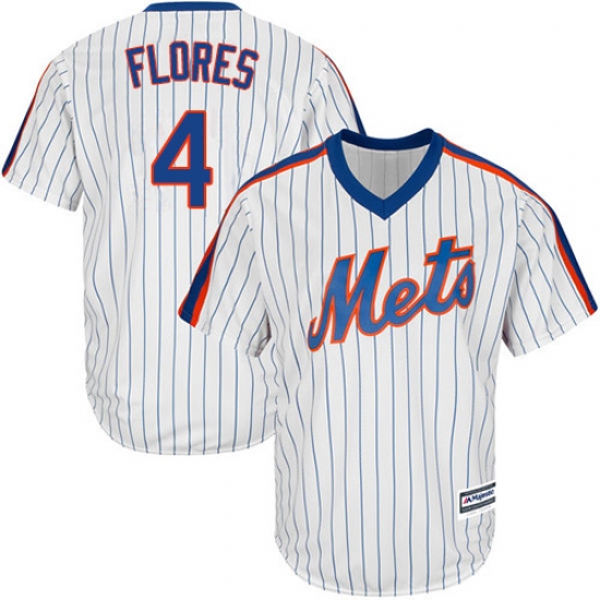 Youth Majestic New York Mets #4 Wilmer Flores Authentic White Alternate Cool Base MLB Jersey - Ujersey