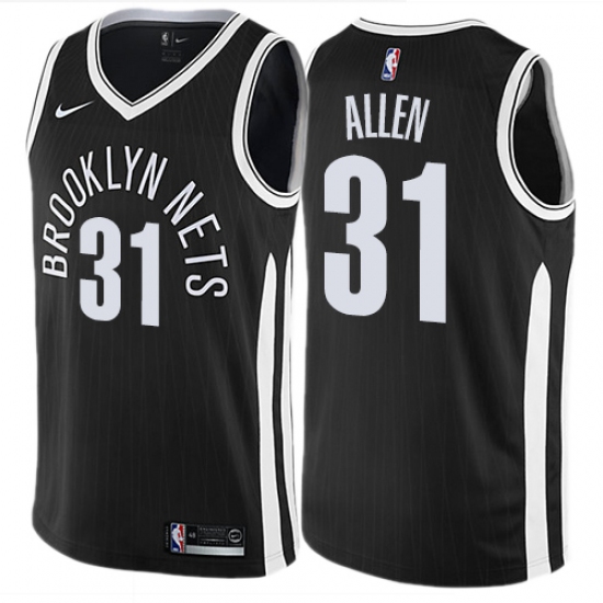 Men's Nike Brooklyn Nets #31 Jarrett Allen Swingman Black NBA Jersey - City Edition - Ujersey