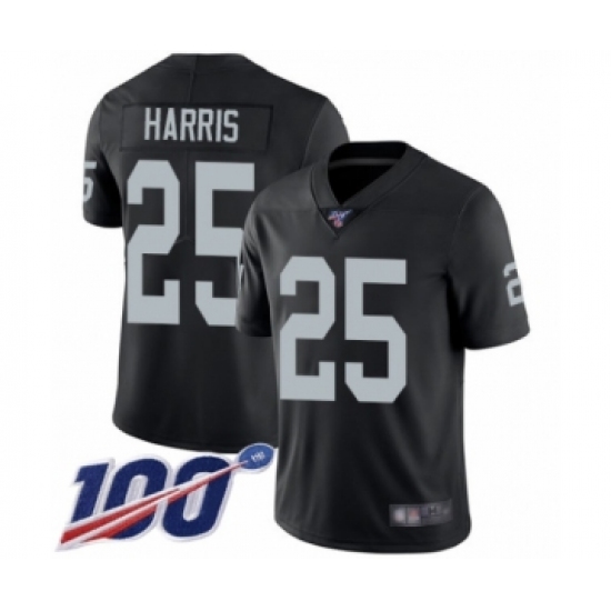 Youth Oakland Raiders #25 Erik Harris Black Team Color Vapor Untouchable Limited Player 100th Season Football Jersey