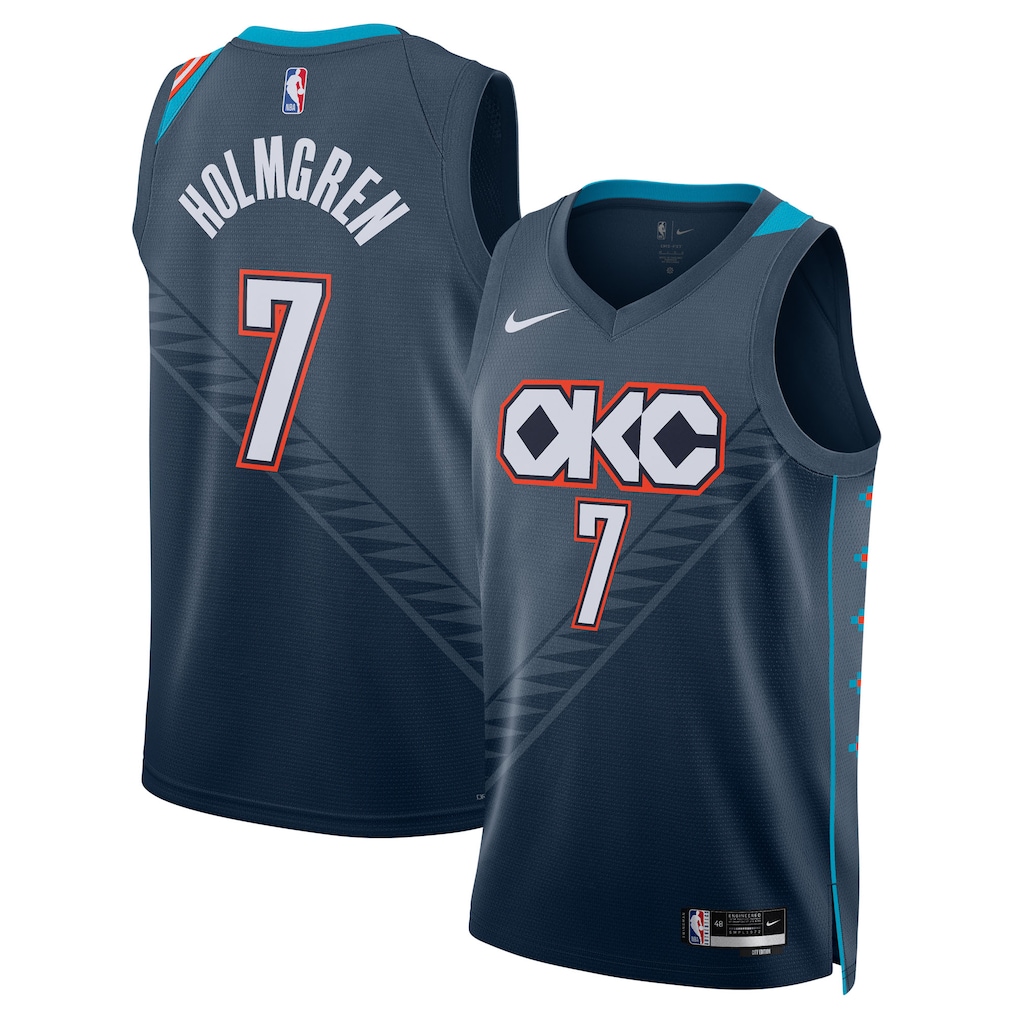 Unisex Oklahoma City Thunder Chet Holmgren Nike Navy 2025/26 Swingman Jersey - City Edition