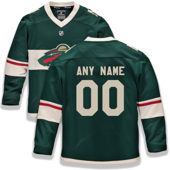 Youth Minnesota Wild Fanatics Branded Green Home Replica Custom Jersey