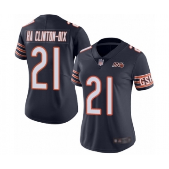 Women's Chicago Bears #21 Ha Clinton-Dix Navy Blue Team Color 100th Season Limited Football Jersey - Ujersey