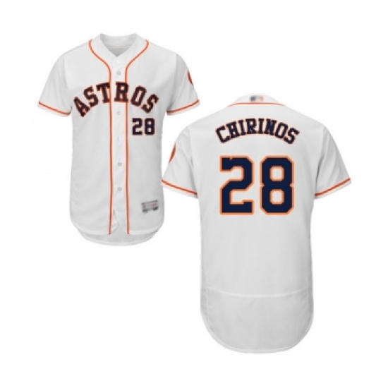 Men's Houston Astros #28 Robinson Chirinos White Home Flex Base Authentic Collection Baseball Jersey - Ujersey