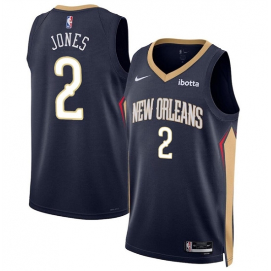 Men's New Orleans Pelicans #2 Herb Jones Navy 2024 Icon Edition Stitched Basketball Jersey - Ujersey