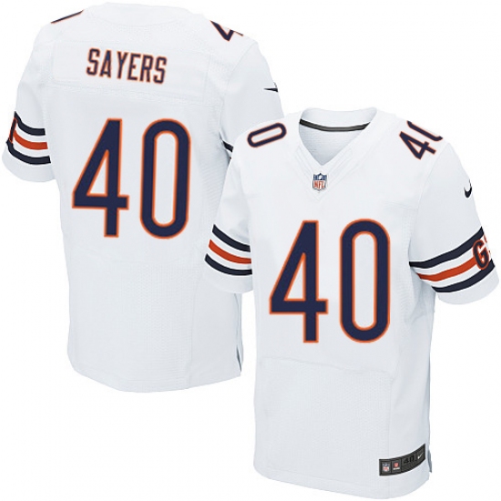 Men's Nike Chicago Bears #40 Gale Sayers Elite White NFL Jersey - Ujersey
