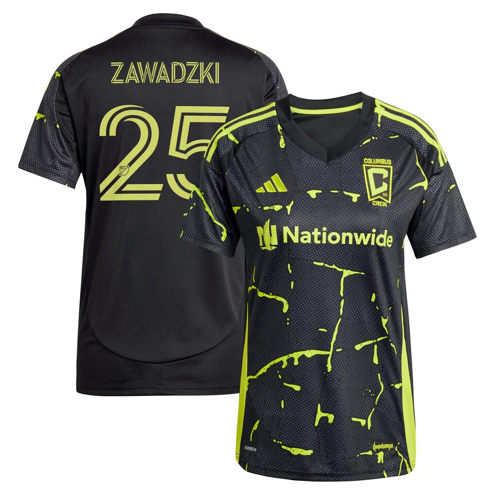 Women's Columbus Crew Sean Zawadzki adidas Black 2025 The Goosebumps Kit Replica Player Jersey - Ujersey