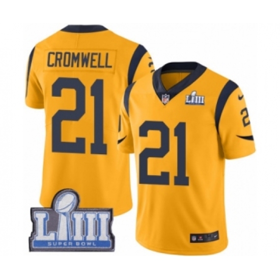 Men's Nike Los Angeles Rams #21 Nolan Cromwell Limited Gold Rush Vapor Untouchable Super Bowl LIII Bound NFL Jersey - Ujersey