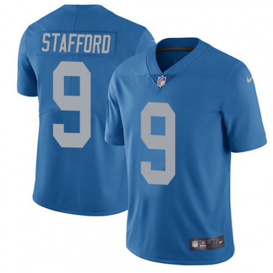 Men's Nike Detroit Lions #9 Matthew Stafford Limited Blue Alternate Vapor Untouchable NFL Jersey - Ujersey